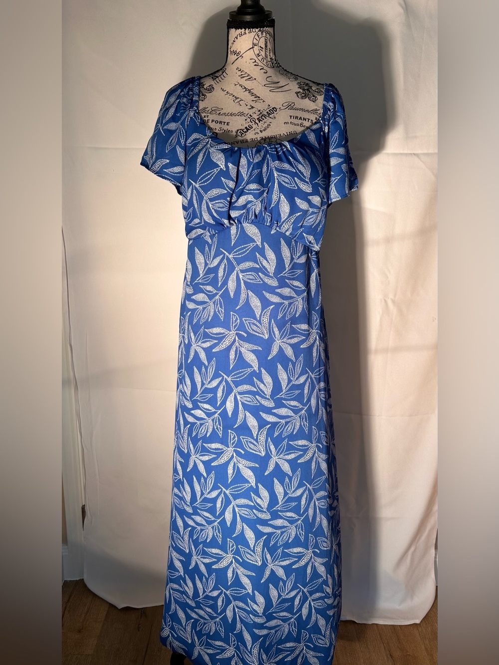 Absolutely Famous Blue and White Printed Maxi Dress